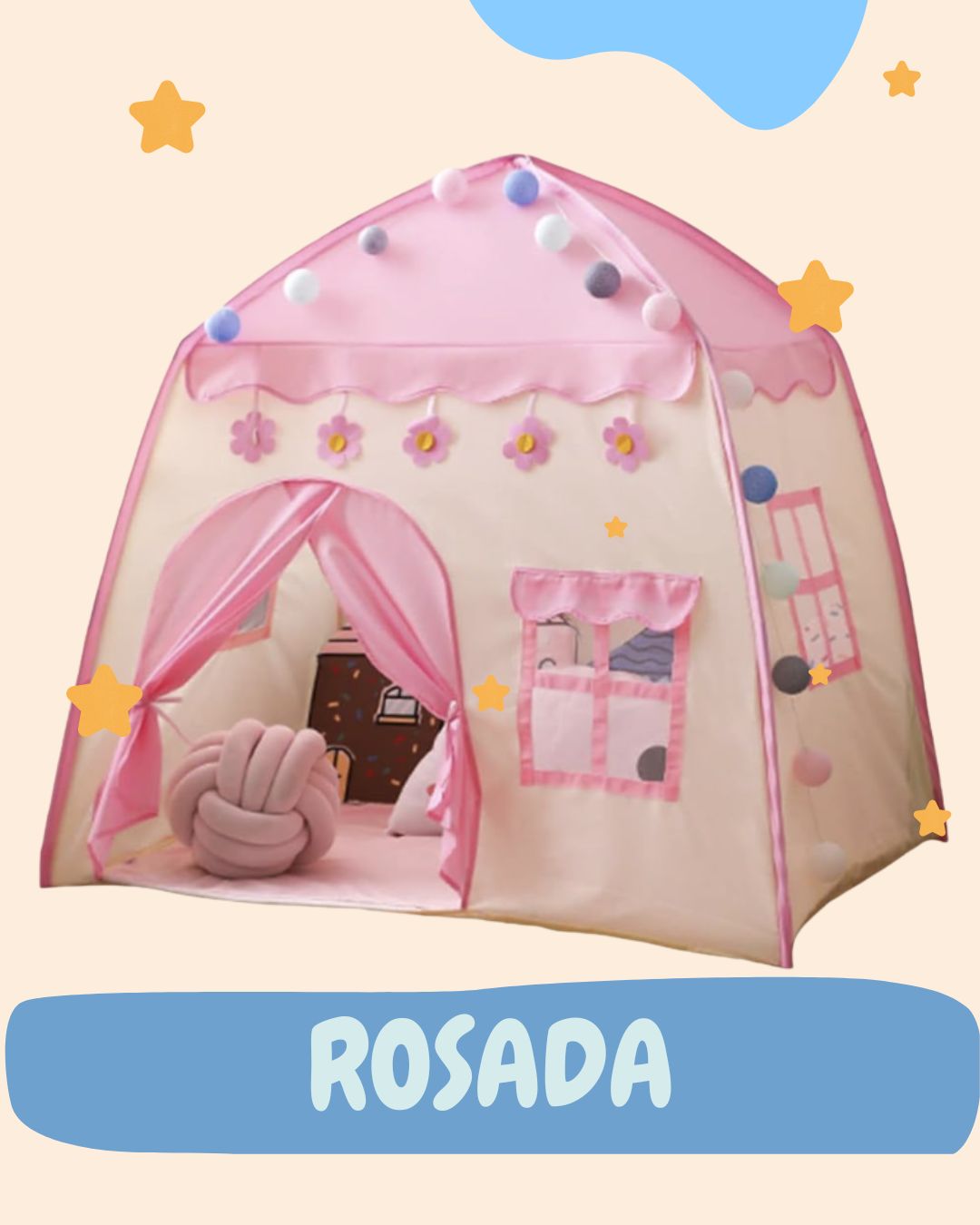 Carpa Infantil 🎪Fantasy House 🏡(Incluye cortinas decorativas)