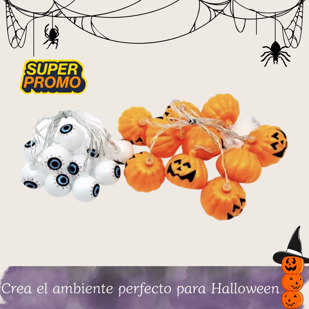 Guirnalda de Luces Halloween 🎃Fun Lights 👁️(2 Diseños Disponibles)