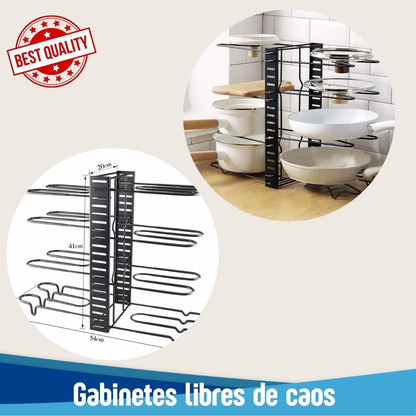 Organizador MultiOllas 🍳KitchenMax👩🏻‍🍳(Ahorro Inteligente de Espacio)