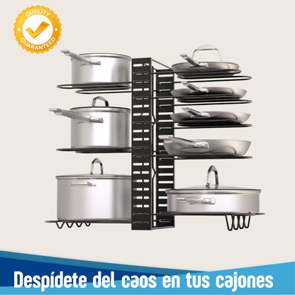 Organizador MultiOllas 🍳KitchenMax👩🏻‍🍳(Ahorro Inteligente de Espacio)