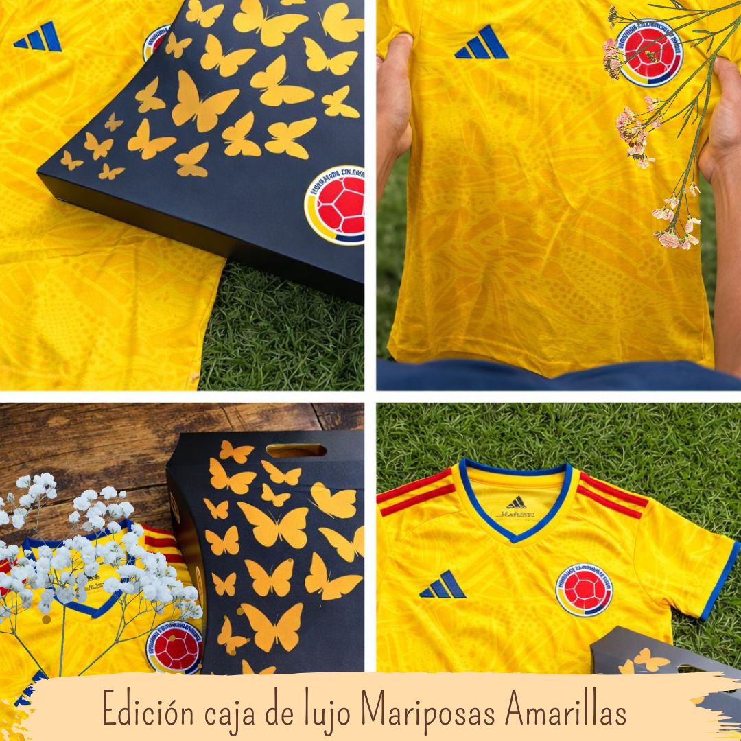 Camiseta Tricolor Colombia ⚽Realismo Mágico🦋 (Edición Especial en Caja Premium)