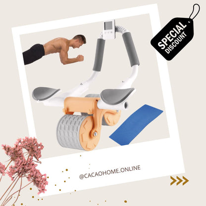 Rueda Abdominal de Entrenamiento 🏋️‍♀️ ABS CONTROL🔥 (Rebote + Soporte Ergonómico)