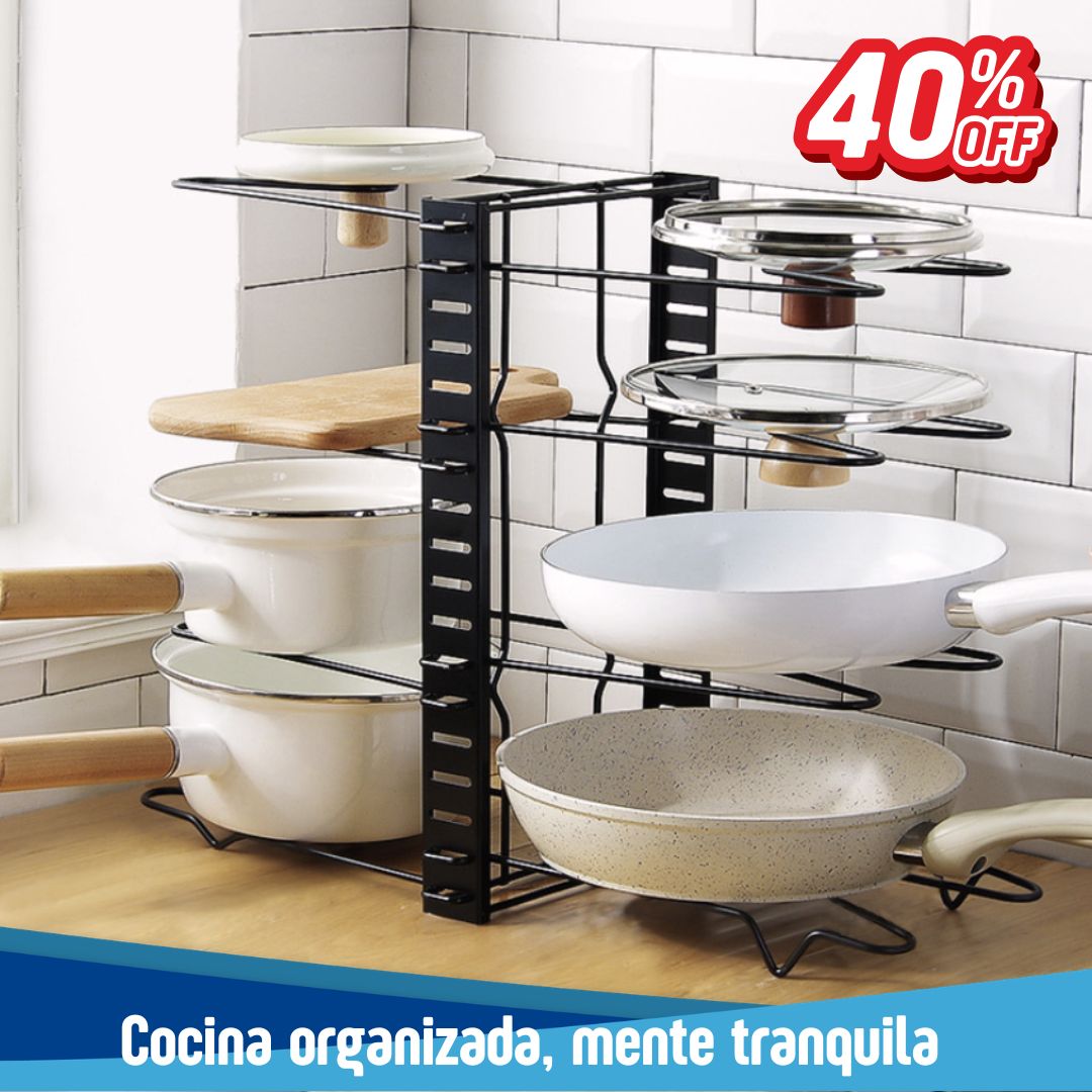 Organizador MultiOllas 🍳KitchenMax👩🏻‍🍳(Ahorro Inteligente de Espacio)
