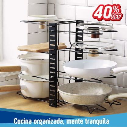 Organizador MultiOllas 🍳KitchenMax👩🏻‍🍳(Ahorro Inteligente de Espacio)