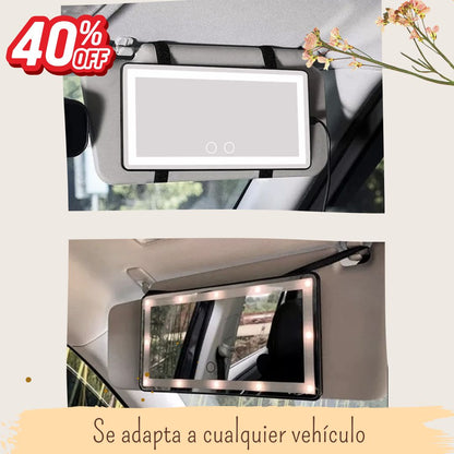 Espejo LED Portátil para Carro 💄DriveBeauty Pro✨(Luz Profesional Táctil)