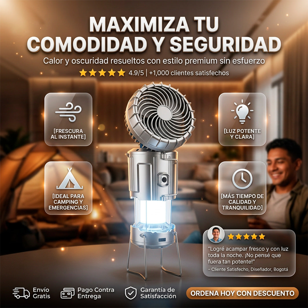 Lámpara Ventilador Lumix 3 en 1 ⭐