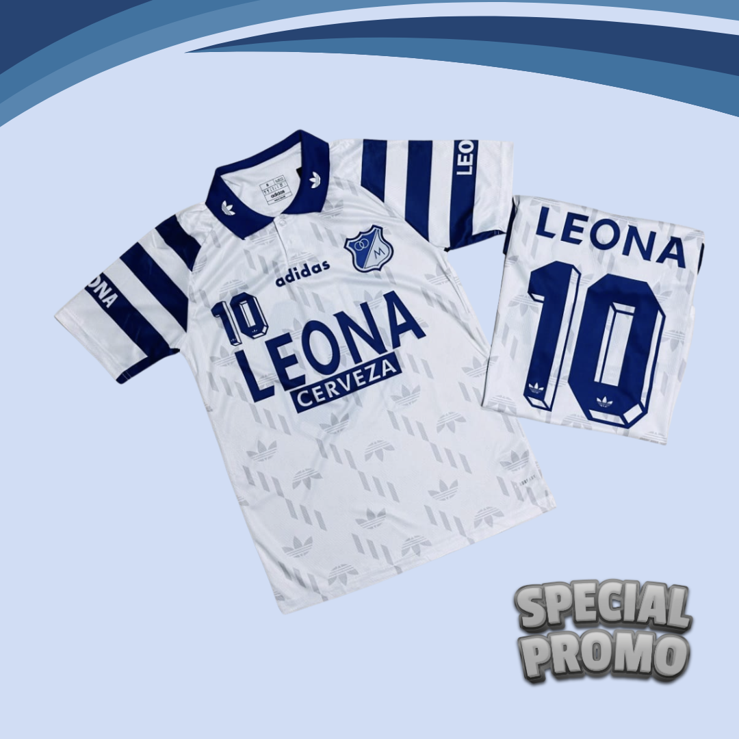 Camiseta Millos ⚽ Edición Retro LEONA 💙🤍