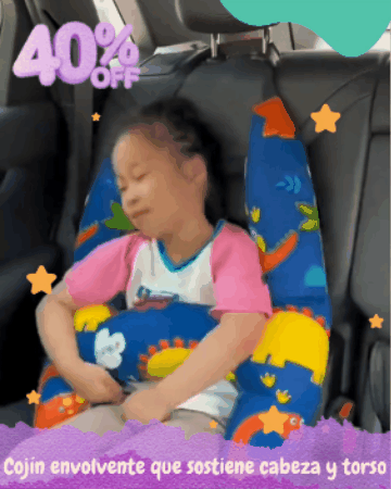 Cojín Infantil de Viaje 🚗DreamTrip Kids🌙 (Soporte completo para dormir en el carro)